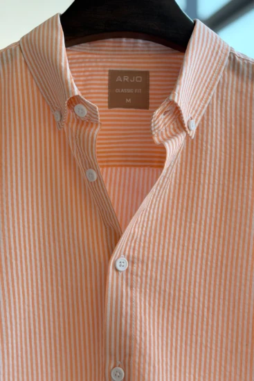Pastel Orange With White Pinstripes