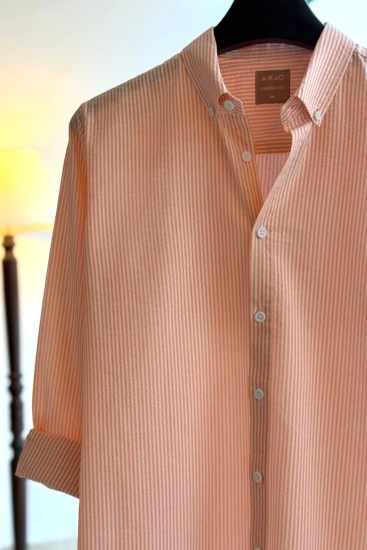 Pastel Orange With White Pinstripes