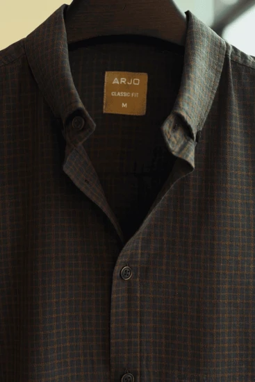 Dark Grey With Brown Check