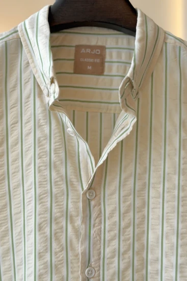 Cream with White & Olive Drab Stripe Shirt