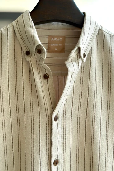 Sand Beige with Chocolate Stripes