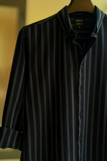 Navy Blue Slate Vertical Stripes