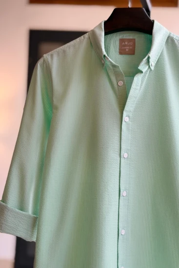 Mint Green Seersucker Shirt