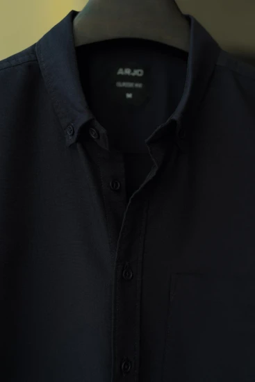 Dark Navy Blue Oxford Cotton Shirt