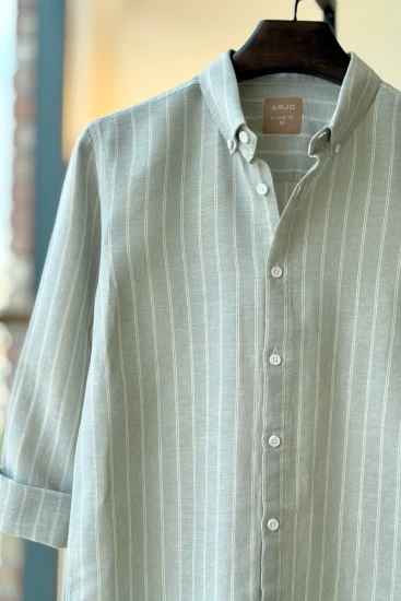 Light Sage Green With White Stripes