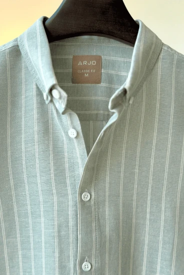 Light Sage Green With White Stripes