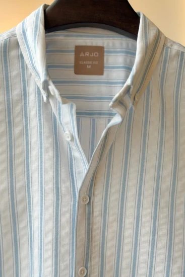 White With Sky Blue Stripes Shirt