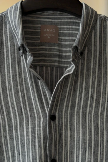 Charcoal Grey With White Stripes Shirt