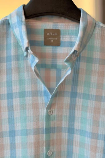 Pastel Blue Multicolor Check Shirt