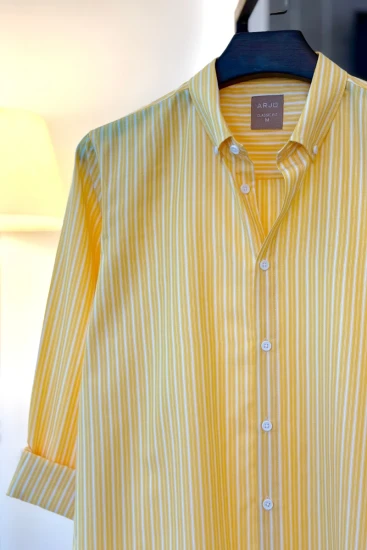 Lemon Yellow With White Stripes Shirt