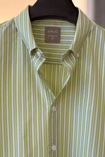 Pastel Green With White Stripes Shirt