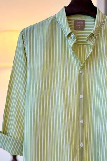 Pastel Green With White Stripes Shirt