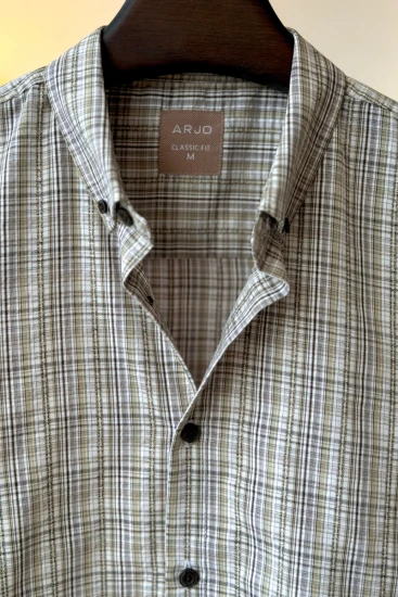Light Grey With Grey And Black Checked Shirt