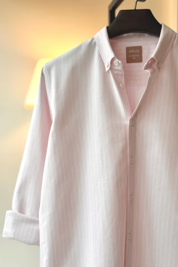 Baby Pink With White Stripe Oxford Cotton Shirt