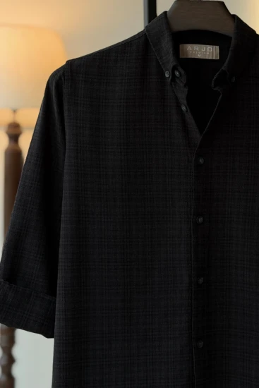 Black And Grey Check Pattern Shirt