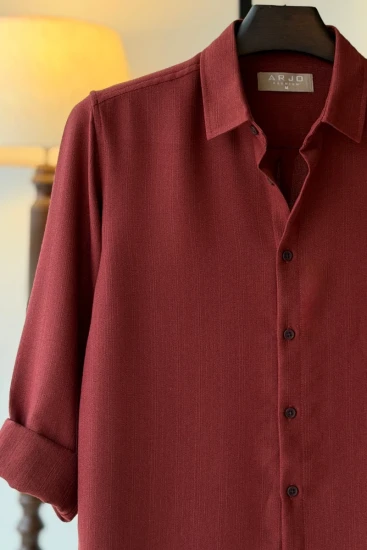 Burgundy Textured Shirt