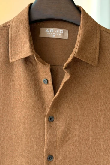 Camel Brown Textured Shirt