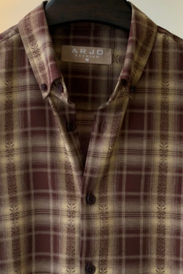 Dark Chocolate With Lighter Gray Check Shirt