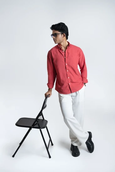 Raspberry Red Oxford Cotton Shirt