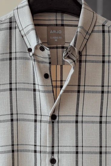 Wheat Brown with Chocolate Check Shirt