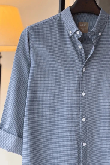 Deep Blue with White Micro Check Shirt
