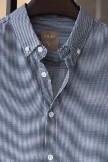 Deep Blue with White Micro Check Shirt