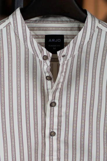 White with Espresso-Gray & Black Intricate Stripes Katua