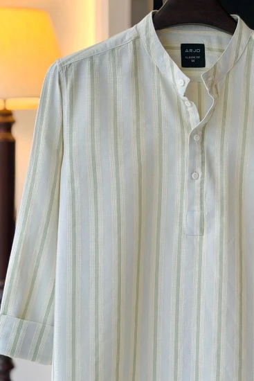 Sage Blue with White & Matcha Green Stripes Katua