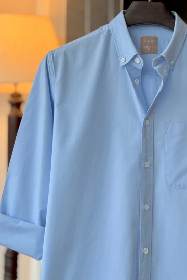 Sky Blue Solid Oxford Shirt