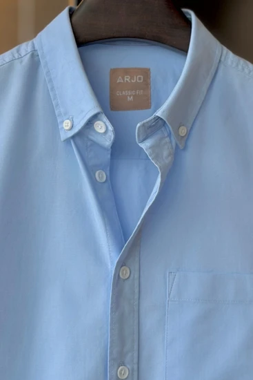 Sky Blue Solid Oxford Shirt