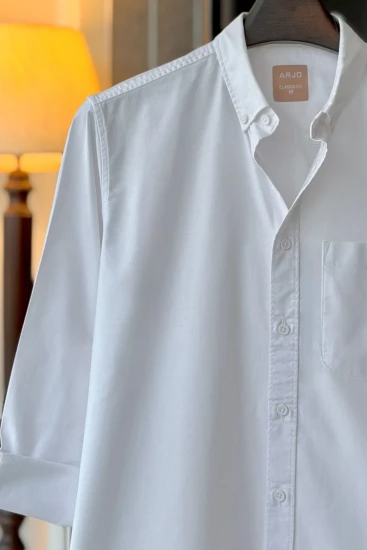White Solid Oxford Shirt