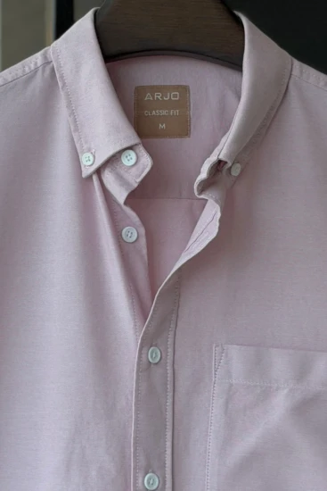 Pale Mauve Solid Oxford Shirt