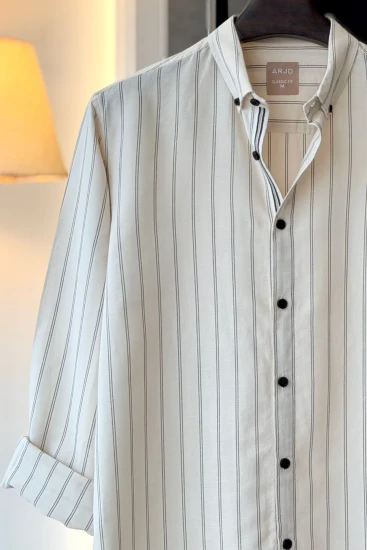 Cream with Black Pinstripes Shirt
