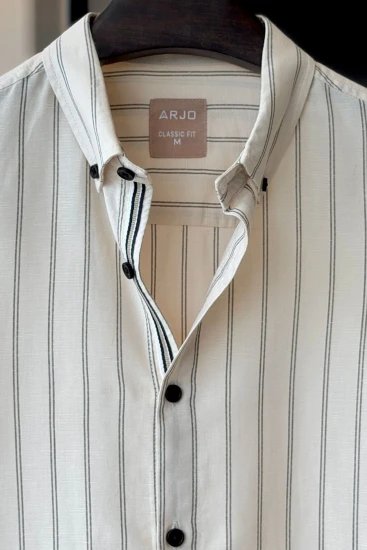 Cream with Black Pinstripes Shirt