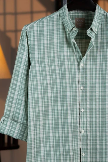 Mint Green & White Plaid Shirt