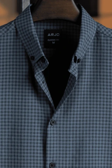 Slate Blue Gingham Shirt