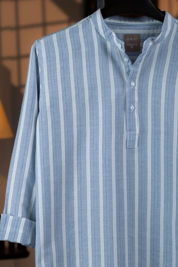 White with Cornflower Blue Stripes Katua