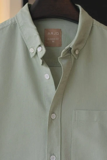 Pastel Mint Green Solid Oxford Shirt