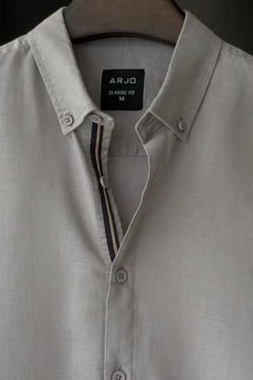 Gray with Contrast Placket Shirt