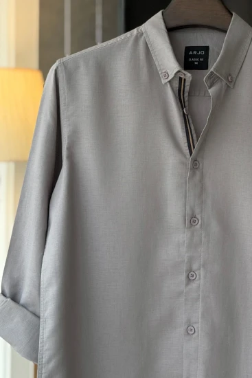 Gray with Contrast Placket Shirt