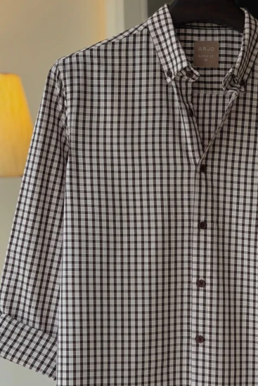 Navy Blue & White Gingham Shirt