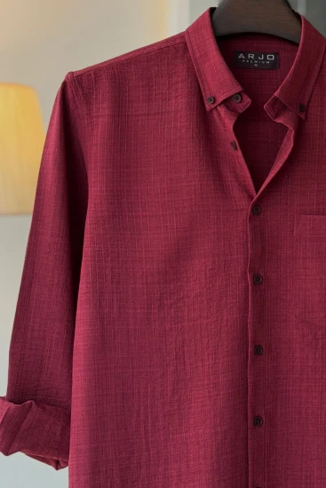 Claret Red with Textured Pinstripes Premium Shirt