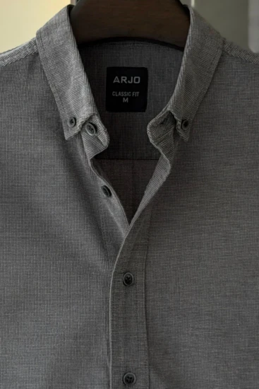 Ash Grey Waffle Textured Shirt