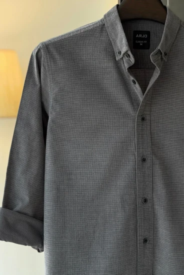Ash Grey Waffle Textured Shirt
