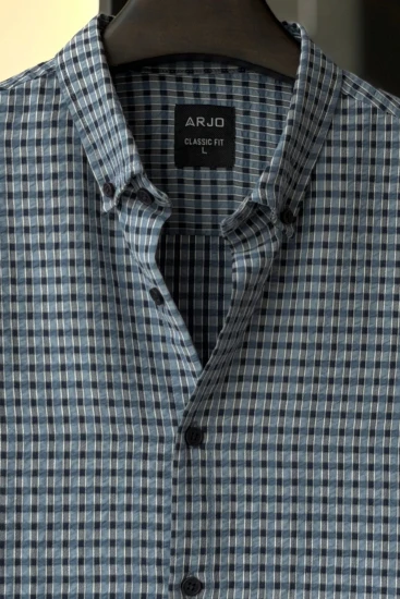 Slate Blue & Navy Gingham Shirt