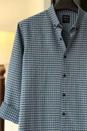 Slate Blue & Navy Gingham Shirt