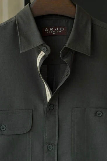 Darkest Forest Textured Dual-Pocket Premium Shirt
