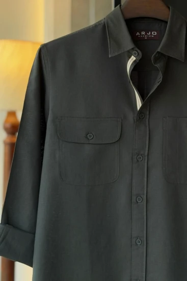 Darkest Forest Textured Dual-Pocket Premium Shirt