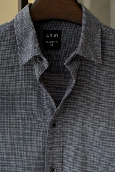 Storm Blue Waffle Textured Shirt