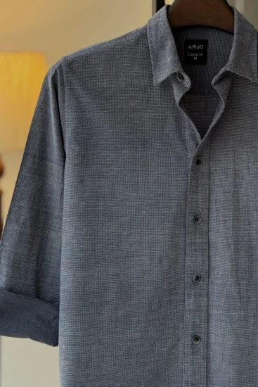 Storm Blue Waffle Textured Shirt